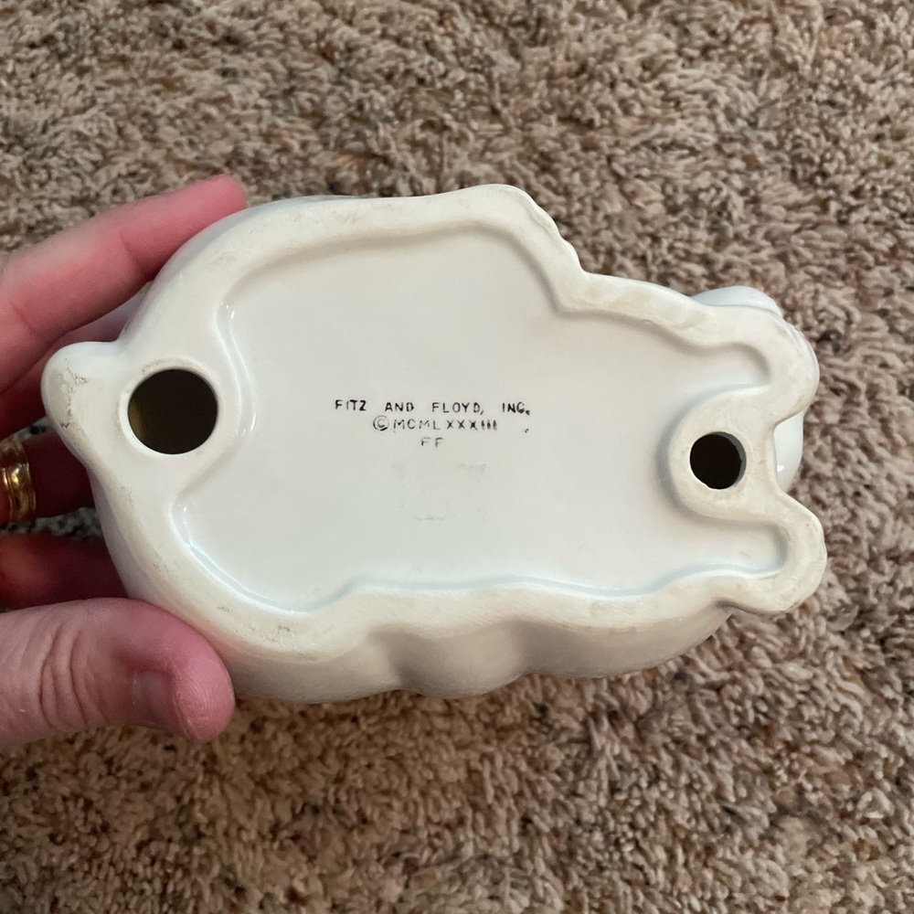 Vintage  FITZ & FLOYD White Sitting Rabbit Ceramic 1975  9, 7 and 5” - Picture 5 of 7